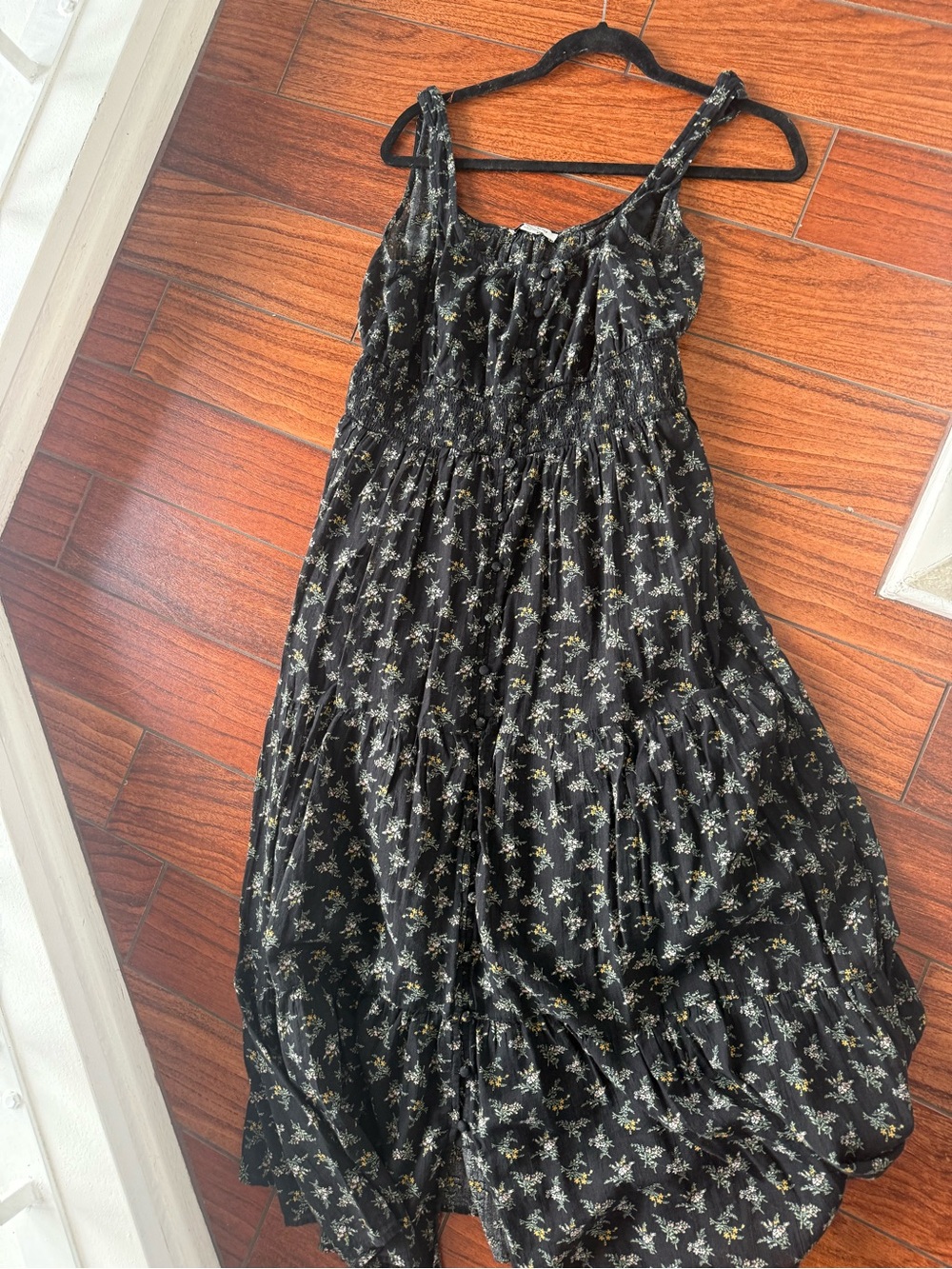 AE Black Floral Sleeveless Maxi Dress - Picture 8 of 10